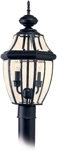 Miniatura 3 de Generation Lighting 8239-71 Lancaster Tradicional de tres luces para exteriores con poste de luz exterior, acabado de bronce antiguo, 1 luz, listado