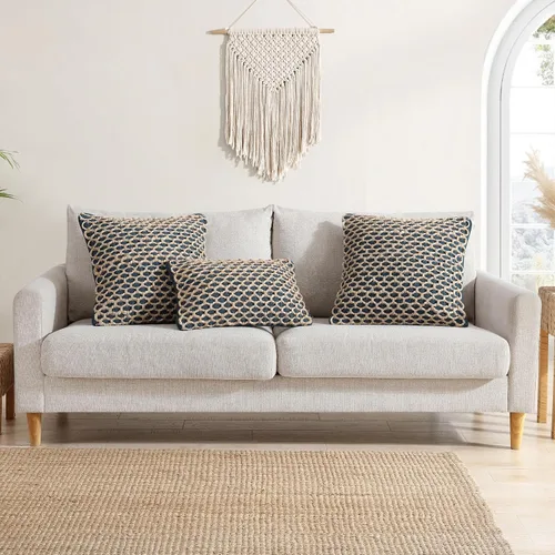 Miniatura 8 de Boho Living Jada 2 Fundas Decorativas para Almohadas de Tiro, Relleno de Almohada No Incluido, Diseño Tejido Premium, Decoración de Sala de Estar