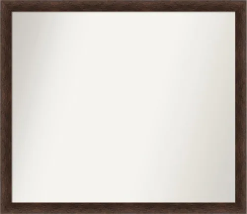 Miniatura 310 de Amanti Art Espejo de pared personalizado no biselado (24 x 27 pulgadas), marco estrecho de nogal chipre - varios tamaños personalizados - Espejo