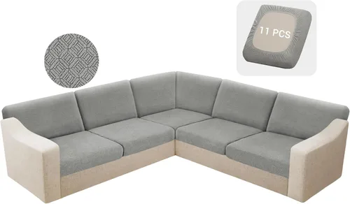 Miniatura 41 de HDCAXKJ - Fundas impermeables para cojín de sofá modular, fundas elásticas para cojín de sofá de esquina, fundas protectoras de muebles de jacquard