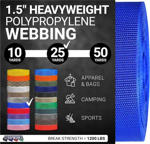Miniatura 69 de Strapworks Heavyweight Polypropylene Webbing - Heavy Duty Poly Strapping for Outdoor DIY Gear Repair, 1.5 Inches