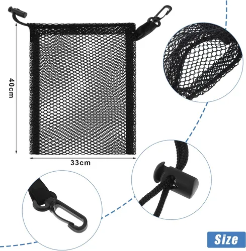 Miniatura 11 de 8 bolsas de malla negra con cordón y clips, pequeñas bolsas de malla de almacenamiento de nailon, bolsa para lavavajillas, bolsa de red para joyas