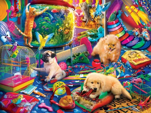 Miniatura 2 de MasterPieces Rompecabezas de 550 piezas para adultos, familia o jóvenes, sala de juegos de mascotas, 18 x 24 pulgadas