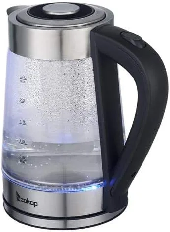 Miniatura 3 de Hervidor eléctrico, hervidor de agua caliente de vidrio de 2.5 L y 1200 W, hervidor de café y té y caldera de agua caliente, apagado automático