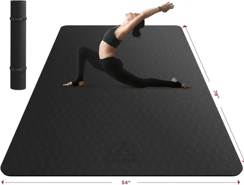 Miniatura 10 de HAPBEAR Tapete de yoga extra grande de 2.835 x 1.890 x 0.236 in (1/4 pulgadas), antideslizante, duradero, grueso y ancho para entrenamientos