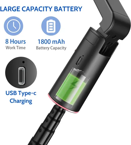Miniatura 9 de Trípode extensible de seguimiento facial automático con luz, trípode giratorio 360, control de movimiento automático o manual, disparo de cámara