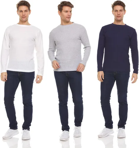 Miniatura 28 de DARESAY Paquete de 3: camiseta térmica de manga larga para hombre, camisetas de manga larga Henley & Crew para hombre, camisetas de manga larga
