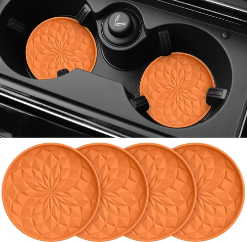 Miniatura 13 de ME.FAN Posavasos de automóvil para portavasos [4 unidades] – Alfombrillas de silicona para tazas de 2.75 pulgadas para automóvil – Accesorios