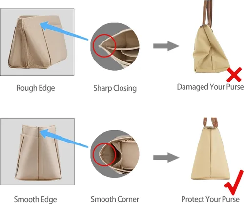 Miniatura 4 de ZTUJO Organizador de bolso para bolso y moldeador de bolsa, organizador de bolsa para Speedy Neverful, 6 tamaños (delgado mediano, beige sedoso)