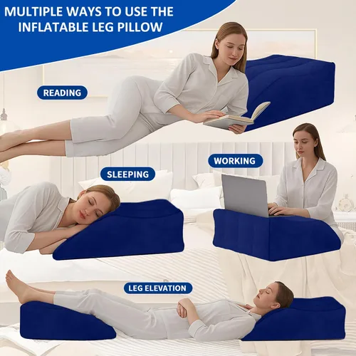 Miniatura 4 de Almohada de pierna inflable para después de la cirugía – Almohada de elevación de pierna para dormir de lado, hinchazón y circulación, almohada