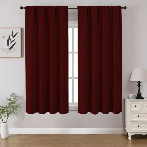 Miniatura 35 de CUCRAF - Cortinas opacas beige de 45 pulgadas, juego de 2 paneles con bolsillo para barra, cortinas para oscurecer dormitorios y sala de estar