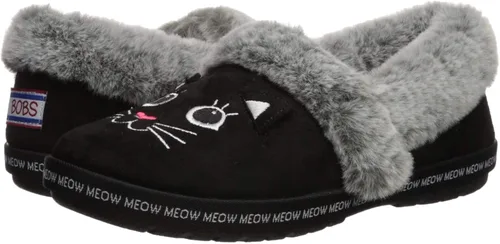 Miniatura 7 de Skechers BOBS Too Cozy - Pantuflas de pijama Meow para mujer, ancho