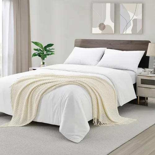 Miniatura 3 de CREVENT Manta de punto bohemio de granja para sofá, silla, cama, decoración del hogar, suave, cálida, acogedora, ligera para primavera, verano