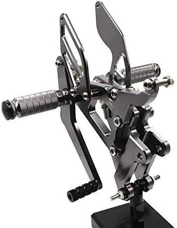 Krace Juego de estriberas delanteras para motocicleta, reposapiés, pedales de cambio de freno, totalmente ajustables, apto para Yamaha YZF R6