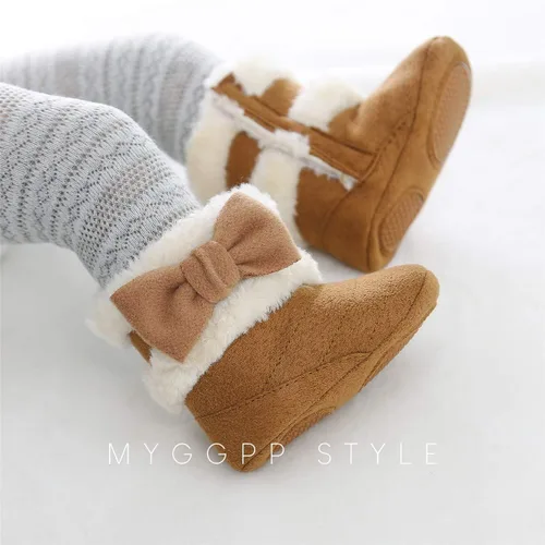 Miniatura 2 de COSANKIM Botas de nieve para recién nacidos, para bebés, niñas y niños, suela suave, antideslizante, cálidas, para invierno, para niños pequeños