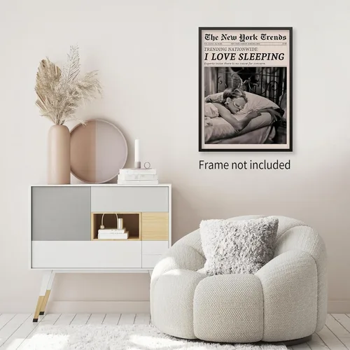 Miniatura 3 de VERENIX Arte de pared feminista retro en blanco y negro, pósteres de lienzo estéticos, vintage Funky Girl durmiendo impresiones para dormitorio
