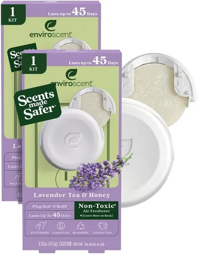 Enviroscent Recambios de ambientador no tóxico (té de lavanda y miel) Ambientador enchufable para el hogar | Recambios de aceite esencial para