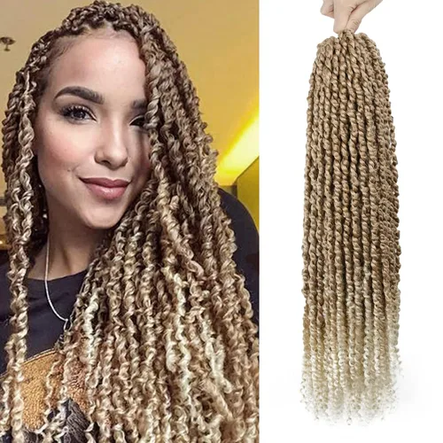 Miniatura 47 de Pelo de Passion Twist – 8 paquetes de 18 pulgadas Passion Twist Crochet para mujeres, cabello rizado pretrenzado Passion Twists extensiones de #2