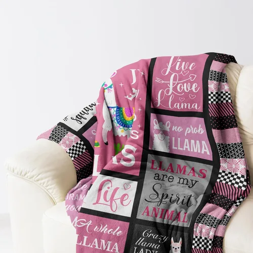 Miniatura 3 de Regalos de llama para mujeres y niñas, manta de 60 x 50 pulgadas, regalos de llama para amantes y mamá, manta de alpaca, decoración