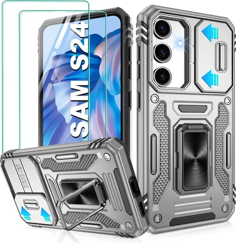 Miniatura 187 de Gritup para Samsung Galaxy S22 Funda con protectores de pantalla HD de 2 paquetes y cubierta deslizante para la cámara, protección contra caídas