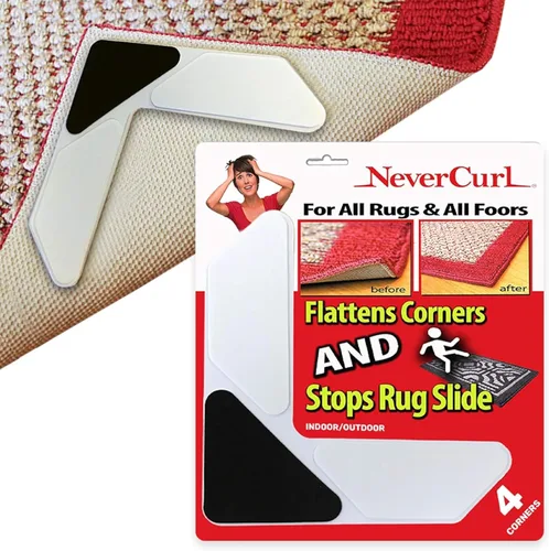 StepNGrip Agarradores de Esquina para Alfombras Paquete de 4 - Aplana los Bordes para Mantener las Alfombras en su Lugar - Impide el Curvado con