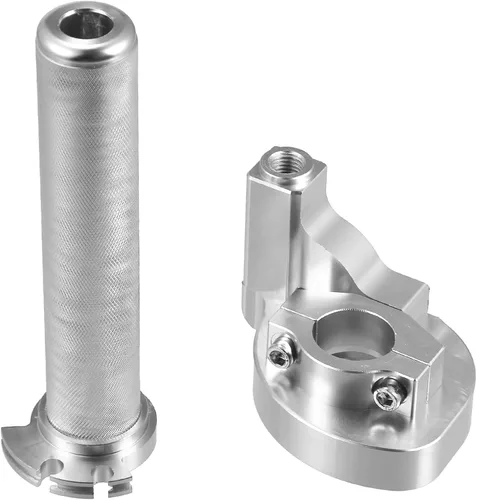 X AUTOHAUX Manillar de tono plateado para manillar de 0.866 in, aleación de aluminio con cable de acelerador para motocross y motocicleta
