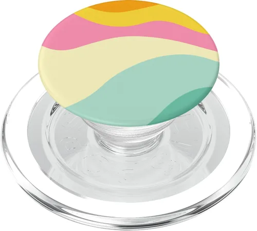 Miniatura 7 de Retro Waves Swirls Pastel Rainbow Rayas Onduladas de los años 70 PopSockets Estético PopGrip Estándar