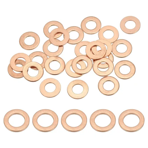 Miniatura 44 de PATIKIL Anilla de arandela de cobre M4, 25 piezas, 4mm ID 8mm OD 1mm de espesor, arandela plana métrica de sello de cobre para tornillos, pernos