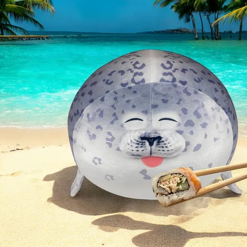 Miniatura 4 de Pineapple Almohada de Peluche de Foca, Peluche Gigante de Animal de Peluche, Juguetes de Peluche Suaves de Foca de Peluche, Peluches Lindos Jumbo