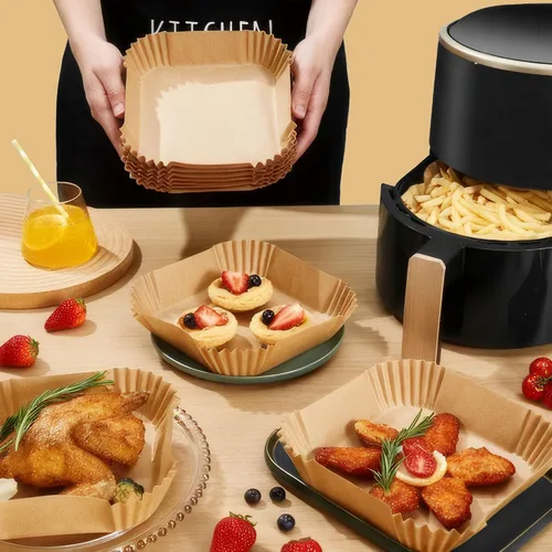 Miniatura 5 de Forros para freidora de aire pequeños desechables de 2 cuartos de galón para freidora de aire COSORI de 2.1 cuartos de galón, papel pergamino