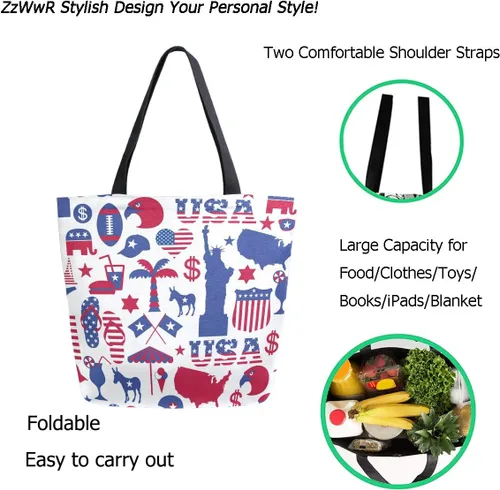 Miniatura 2 de Bolso de hombro extra grande con estampado de estilo de moda para viajes en la playa, fin de semana, gimnasio, compras de comestibles