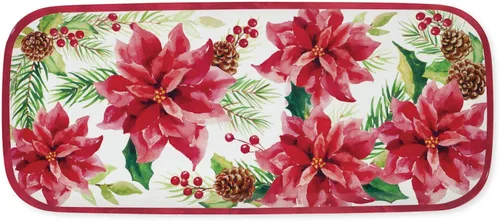 Miniatura 10 de UPware, bandeja de servir de melamina de gnomo navideño, bandeja rectangular de 15 x 6.5 pulgadas, bandeja de comida libre de BPA para entretener
