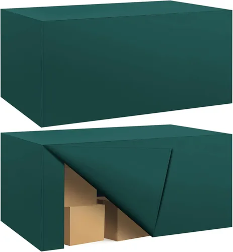 Miniatura 66 de Paquete de 2 manteles ajustados para mesa rectangular de 4 pies, 48 x 24 pulgadas, cubiertas de mesa verde manzana, tela de poliéster resistente al