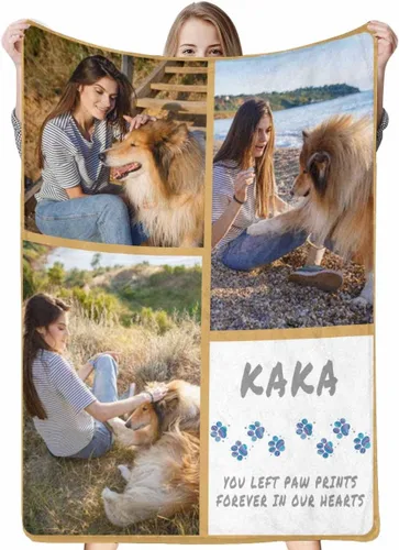 Miniatura 20 de Artsadd Manta conmemorativa personalizada con fotos para la pérdida de perros y gatos, manta conmemorativa personalizada, regalos de memoria amorosa