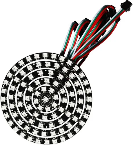 Miniatura 7 de 241 LEDs 9 Anillos WS2812B 5050 RGB LED Lámpara de Anillo Luz Direccionable Individualmente Color de Sueño Completo DC5V con Mini Controlador
