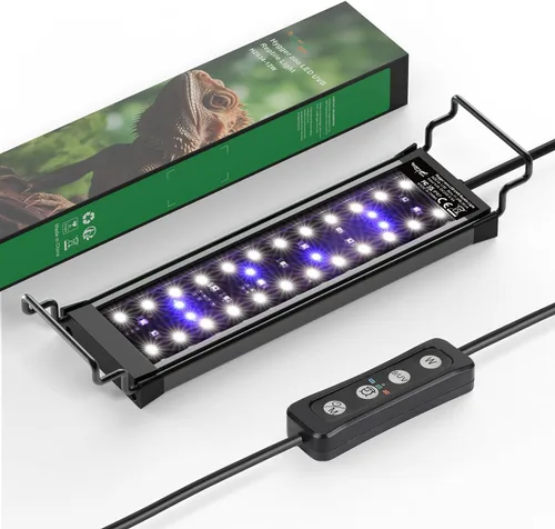 Miniatura 9 de Luz LED UVB de 8 W para reptiles, luz de terrario, luz extensible para tanque de reptiles con controlador y atenuación y 5 modos UVI de espectro