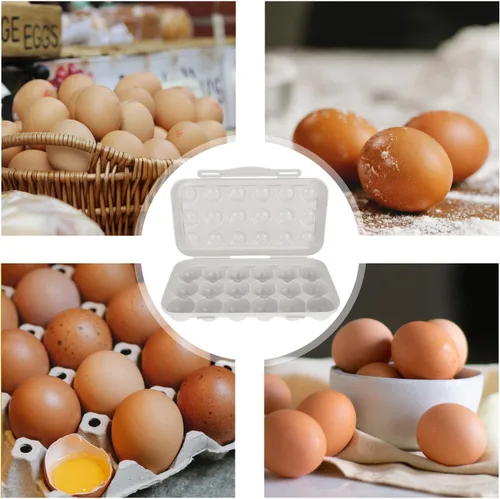 Miniatura 4 de UPKOCH Soporte para huevos para refrigerador, 18 unidades, apilable, de plástico, con tapa hermética para almacenamiento organizado en cocina