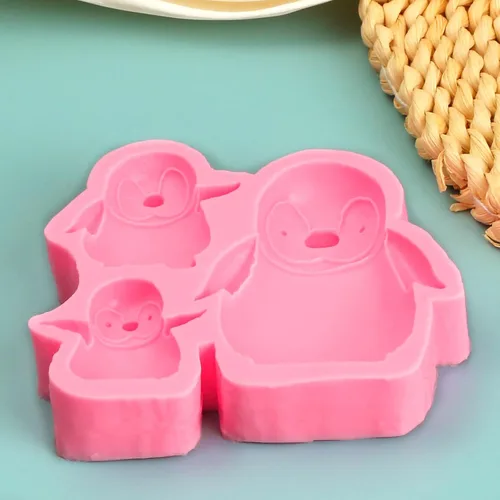 Miniatura 7 de Moldes de silicona de pingüinos grandes de lujo, decoración de pasteles familiares de pingüinos, molde de fondant, para cupcakes, magdalenas