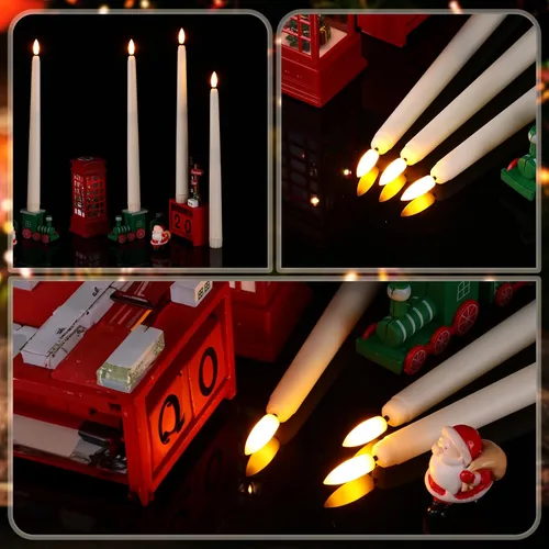 Miniatura 4 de Reginary 48 unidades de velas cónicas sin llama con 4 controles remotos, velas cónicas parpadeantes sin llama a pilas con mecha 3D, luces LED
