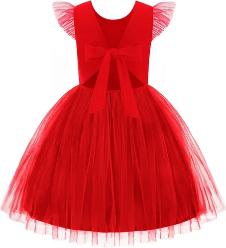 Miniatura 26 de Arshiner Vestido tutú de verano para niñas pequeñas, de tul sin espalda, para fiesta, cumpleaños, vestidos de algodón, 2-6 años