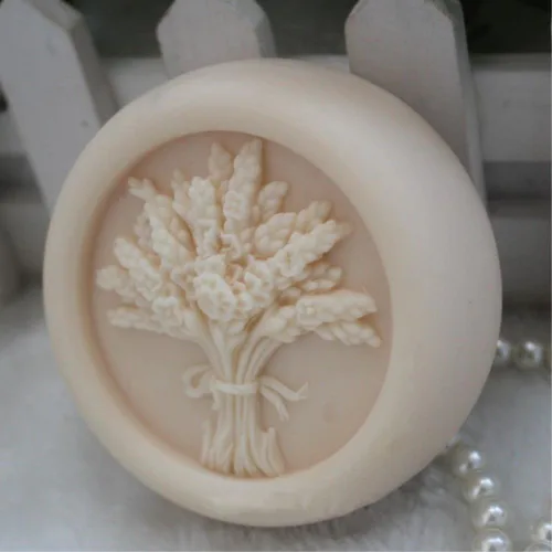 Miniatura 6 de Grainrain Molde de barra de jabón de silicona de flor de lavanda DIY molde de resina de vela de adorno de vehículo casero (14388)