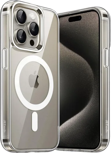 Miniatura 8 de JETech Funda magnética para iPhone 15 de 6.1 pulgadas, compatible con MagSafe, carga inalámbrica, a prueba de golpes, con parte trasera transparente