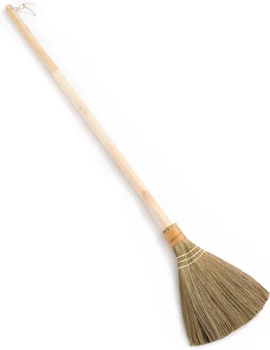 Escoba barredora hecha a mano – Escoba de paja suave vietnamita para limpieza – Decorativa 9.45 pulgadas de ancho, 52.37 pulgadas de largo