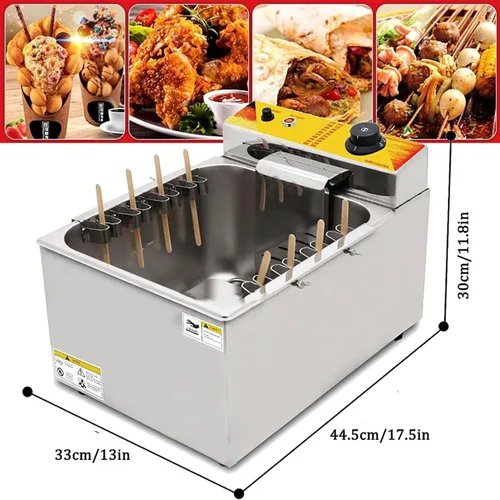 Miniatura 2 de Freidora comercial, 12L Queso automático Perro caliente Salchicha Parrilla Estufa Freidora, Freidora eléctrica de gran capacidad de 12L