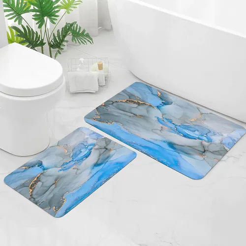 Miniatura 16 de Gibelle Alfombra de baño súper absorbente, de secado rápido, delgada, para debajo de la puerta, antideslizante, parte trasera de goma, para frente