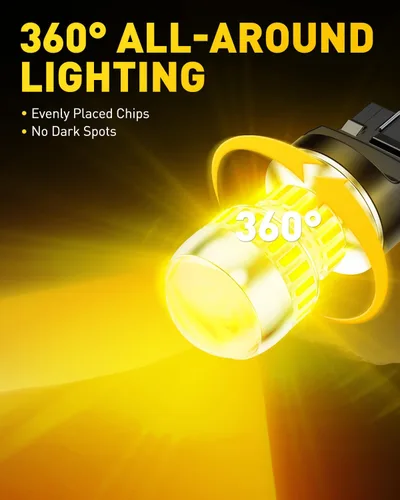 Miniatura 2 de AUXITO Luces direccionales LED 7443 7440 T20 7440A bombillas LED ámbar amarillo brillante 7441 7444 7444NA W21W luces LED de repuesto para luces