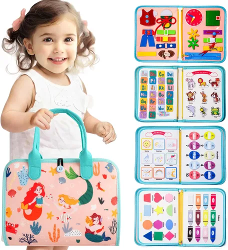 Miniatura 10 de Tabla Ocupada de Juego Montessori para Niños Pequeños: Juguetes Montessori para Niños Pequeños de 1 a 3 Años Libro de Actividades Educativas Tabla