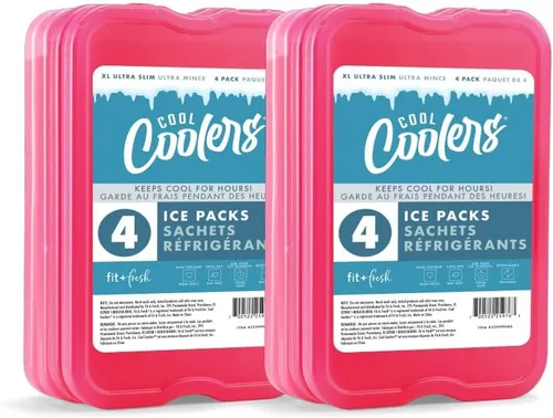 Miniatura 10 de Cool Coolers by Fit & Fresh 4 Pack XL Slim Ice Packs, Quick Freeze Space Saving Reusable Ice Packs for Lunch Boxes or Coolers