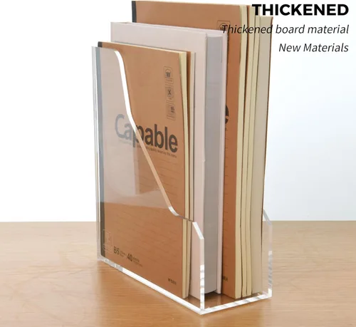 Miniatura 3 de Soportes de archivos de acrílico para revistas, organización y almacenamiento de aula, clasificador de archivos de sujetalibros transparente