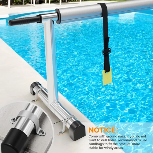 Miniatura 7 de VINGLI Juego de Carrete de Cubierta de Piscina Carrete de Cubierta Solar de Piscina para Piscina de Natación Enterrada, Carrete de Manta de Cubierta
